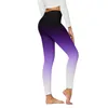 Pantaloni da donna leggings a gradiente casual da donna allenamento ad alta vita che corre sport collawn yoga lungo abbigliamento da palestra da jogging