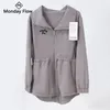 Mondayflow Womens Golf Jacket Lightweight Windbreaker Ladies Sports Clothing Long Sleeve Coats Windproof Apparel 240228
