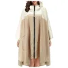 Trench con cerniera Trench da donna elegante impermeabile poncho impermeabile con mantello con maniche a cappuccio e grande tasca sul davanti