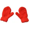 Accessoires de cheveux 1-4 ans enfants gants hiver bébé peluche corail enfant en bas âge doigts complets mitaines mignonnes gant coupe-vent chaud pour garçons filles