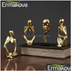 Objets décoratifs Figurines Ermakova Penseur Statue Résine Abstraite Scpture Mini Art Bureau Figurine Figurines Bureau Bibliothèque Maison D Dhnqf