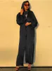 Eid Djellaba Abaya Dubai Błyszczące miękkie mankiet rękawy muzułmańska sukienka jedwabista kimono Dubai Turcja muzułmańska sukienka Islam Abayas z paskiem WY56 240229