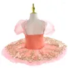 Stage Wear Velluto rosa Tutù di balletto professionale Pancake Ballerina Costume da festa Donna Bambini