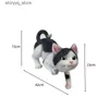 Other Home Decor Resin Crafts Artificial Animal Sculpture Black and White Cats Kitten Garden Cute Cat Outdoor Ornaments Decorative Figurines Q240229