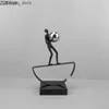 Andra heminredning Metal Hantverk Abstrakt Figur Skulptur Silver Ball Acrobatics Gymnast Metal Dekorativa figurer Rumdekoration Tillbehör Q240229
