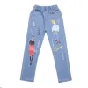 Pantskirt 2021 cartone animato jeans per ragazze bambini adolescenti jeans elastico pantaloni in denim pantaloni per bambini per ragazze vestiti 413t 413t
