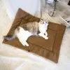 Tapis lit d'hiver en velours côtelé chaud pour chat, tapis de couchage épais et pliable pour chaton et chiot, anti-anxiété, améliore le sommeil, fournitures pour animaux de compagnie