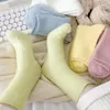 Chaussettes thermiques longues en laine de cachemire pour femme, épaisses et chaudes, mode japonaise, Harajuku, couleur unie, hiver