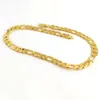 Stämplad 24 K Solid Yellow Gold Figaro Chain Link Halsband 12mm Mens RealCarat Gold Filled Birthday Christmas Gift2538