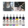 Satser 7st/Set Professional 30 ml Multi Colors Tattoo Ink Pigment Set Kits Beauty Makeup Paints Bottles Tools Body Art Accessory