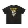 Summer fashion brand Galery dept skeleton hand bone used washed mens and womens Casual Short Sleeve T-Shirt