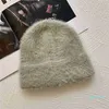 Beanie/Skull Caps Marca visone in pile berretto lavorato a maglia cappello invernale ricamo marchio peluche cappello colori caramella designer cappello di lusso femminile