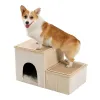 Scratchers 2tier hund trappor för säng katt träd hus lägenhet husdjur vikbar stabil stor förvaring och justerbara steg för liten hundvalp säng