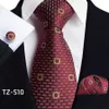 Cravatta da uomo in seta Hi-Tie Set floreale Cravatte e fazzoletti in oro giallo Set di gemelli da uomo Abito da festa di nozze Cravatta alla moda C-3274h
