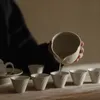 Jingdezhen Erba e legno grigio teiera Set da tè Set da tè Kung Fu in ceramica fatto a mano Set retrò con tazza da tè