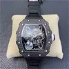 Movimento relógio mecânico richarsmilles relógios mecânicos luxo cerâmica dial pulseira de borracha data zhong Rm35-02 fita de fibra carbono completo