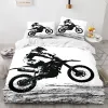 Ensemble de litière de moto Single Twin Full Full King Size Wild Race Bed Set Aldult Kid Bedroom DuvetCover Set 3D Imprimer Cool 035 Rideaux transparents