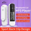 Oyuncu Ruizu X69 USB MP3 Çalar Mini Bluetooth 5.0 Spor Klip Müzik Oyuncusu Destek FM Radyo Kaydedici E -Kitap Saat Pedometresi