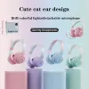 Cuffie Miglior regalo Cuffie wireless LED Cat Ear Bluetooth 5.1 Giovani Bambini Supporto per cuffie Spina da 3,5 mm con microfono staccabile Sport