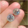 Stud Vecalon Nouvelle Arrivée Meilleurs Amis 18K Or Blanc Plaqué Boucles D'oreilles Gros Diamant Boucles D'oreilles Pour Femmes Zircon Drop Livraison Bijoux Earri Dhsvl