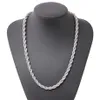 ed Rope Chain Classic Mens Jewelry 18k White Gold Filled Hip Hop Collana di gioielli di moda 24 pollici230z