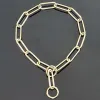 Colliers en forme d'anneau pour chien, chaîne en laiton pour animaux de compagnie, soudage, résistance aux morsures, collier pour chien de taille moyenne et grande, collier durable pour chien