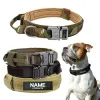 Colliers Collier pour chien avec étiquette pour chien en Nylon réglable militaire tactique grand collier pour chien avec poignée formation collier pour chien en cours d'exécution personnalisé