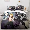 Set New Fairy Tail Bedding Set Japanese Anime Boys Girls Gift Bedroom Decor Single Twin Full Queen Size Home Textiles Dropshipping Sheer Curtains