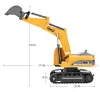 Bilar 2.4 GHz 6 kanal 1:24 RC grävmaskin Toy RC Engineering Car Alloy and Plastic Excavator RTR for Kids Christmas Present