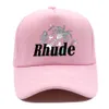 Zielona siatka patchwork baseball czapka kobiety haft haft unisex kolekcje Rhude Casual Truck Hat Regulble Rhude Bonnet