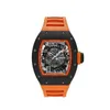 Montre Mouvement De Luxe Richarsmilles Montres Mécaniques Cadran Céramique Mécanique Bracelet En Caoutchouc Sports Americas Édition Limitée 30 Orange Noir Carbone Rm03