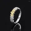 Cluster Rings ZOCA Jewelry Selling S925 Full Body Silver Imitation Yellow Diamond Set Diamonds Ring For Daily Use