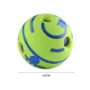 Brinquedos 14cm wobble wag giggle bola silicone saltando brinquedo interativo do cão filhote de cachorro mastigar sons engraçados cão jogar bola treinamento esporte brinquedos para animais de estimação