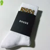 Rhude Sock Men Sock Women Designer Luxury High Quality Pure Cotton Comfort Brand Representativ deodorisering Absorb Sweat Let In Air Strumpor Fashion Black NIT7