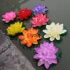 Decorative Flowers Wreaths Artificial Floating Lotus Garden Aquarium Pool Happytime Water LiliesH24229