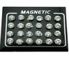 Stud REGELIN 12 Pairlot 4567mm Runde Kristall Strass Magnet Ohrring Puck Frauen Herren Magnetische Gefälschte Ohr Stecker Schmuck 8419725