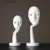 Other Home Decor Resin Vizard Mask Decorative Figurines Artware Ornaments Home Modern Accessories For Bedroom Living Room Desktop Decor Statue Q240229