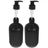 Zeepdispenser 2 Stuks 500 ml Zwarte Matte Shampoo Douchegel Lotion Lege Fles 2 stuks Met Pomp container Plastic Flessen