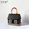 Boîte acrylique de luxe femmes sac à main en forme de maison sacs à main et sacs à main de fête de mariage sac à main mode femme jour pochette portefeuille de soirée 240223