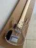 Crystal Acrylic Body 5 String Electric Bass Guitar Active Pickups With LED Lights Flashing Professional Bass Guitar