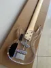 Crystal Acrylic Body 5 String Electric Bass Guitar Active Pickups with LED lights flashing Professional Bass Guitar