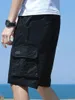 Short d'été surdimensionné 5XL pour hommes, couleur unie, grande taille sociale, taille élastique, vêtements d'extérieur, noir, plage, Cargo