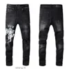 24SS Fashion Men's Amirs Ksubi Mens Designer for Men Denim with Holes Man Strained Leg Zipper Hip Hop Bikers Motorcycle Jeans True