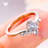 Cluster Rings Romantic Crown V-Shaped Real Moissanite Diamond Engagement Ring For Women 925 Sterling Silver Wedding Anniversary Fine Jewelry
