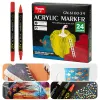 Markers 36 kleuren acrylverfpennen Brush Marker Pen voor rotsschilderen, steen, keramiek, glas, hout, canvas, doe-het-zelf kunstbenodigdheden