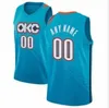 Maglie da basket da uomo OKC Thunders 3 Josh Giddey 7 Holmgren 2 Gilgeous-Alexander City 17 Aleksej Pokusevski 5 Luguentz Dort 0 Westbrook Esition Maglia blu