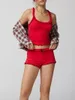 Tute da donna Summer Loungewear Set Lattuga Trim Senza maniche U-Collo Crop Canotte con pantaloncini 2 pezzi Sleepwear