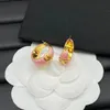 Boucles d'oreilles de styliste en émail violet, nouvelle marque de mode, jolies boucles d'oreilles pour femmes, bijoux de luxe, cadeau, 2024