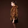 Pele 2023 inverno novas mulheres do falso casaco de pele de raposa temperamento fino engrossar quente curto outwear moda leopardo impressão allmatch outcoat