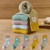 Socks 5 Pairs/Lot 1 To 8 Years Children's Winter Socks Thicken Plus Velvet Warm Socks for Kids Boys and Girls Baby Autumn Terry Socks